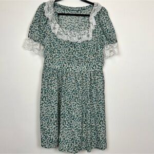 SHEIN Curve 0x Plus Size Cottagecore Prairie Dress Lace Trim GrandmaCore